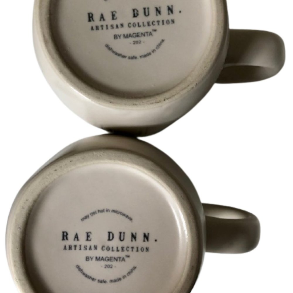 Set/2 Rae Dunn Morning Coffee Mugs - Rise & Shine - Picture 3 of 3